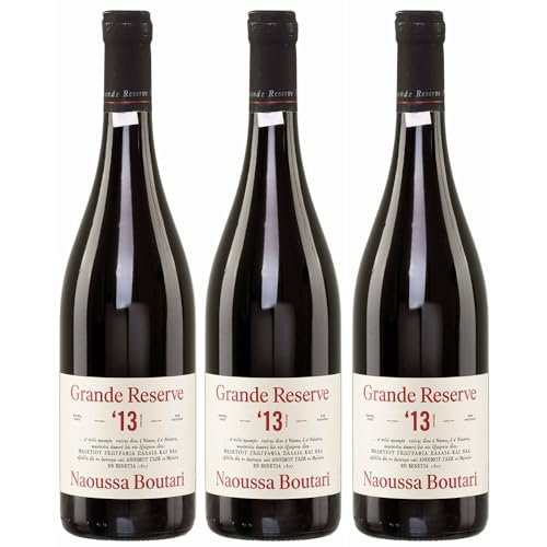 Grand Reserva Naoussa Boutari rot trocken 3x 0,75l Flasche | Trockener Rotwein aus Griechenland | 12,5% Vol. | +20ml Jassas Olivenöl von Jassas Griechische Feinkost