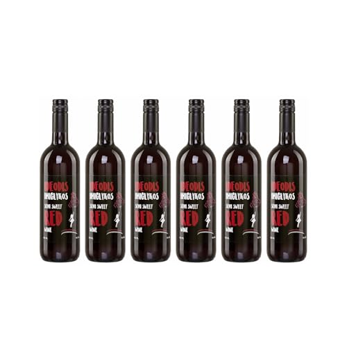 Griechischer Imiglykos Ideodis rot 6x 0,75l Flasche | Lieblicher Rotwein aus Griechenland | 11% Vol. | Weingut Vaeni Naoussa | + 20ml Jassas Olivenöl von Jassas Griechische Feinkost