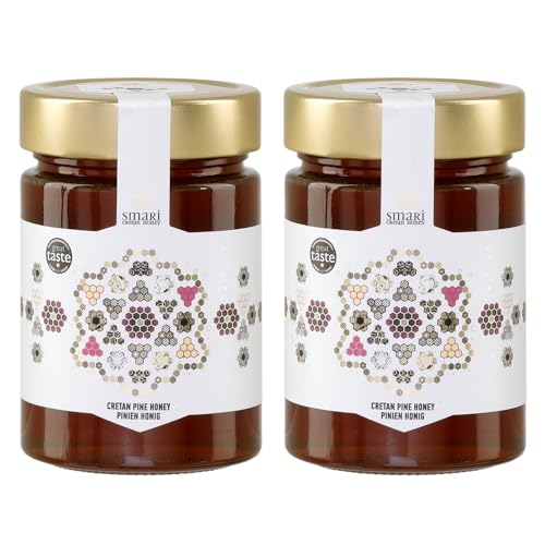 Griechischer Pinien Honig 2x 460g | Spezialiät aus Kreta | Smari Honey | +20ml Jassas Olivenöl von Jassas Griechische Feinkost