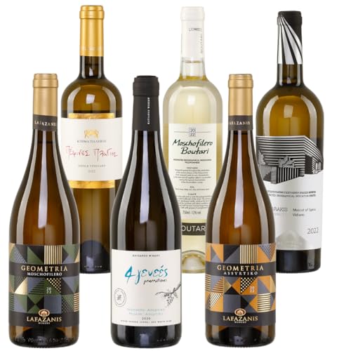 Griechischer Weißwein trocken 6x 0,75l Probierset | Weißweine aus Griechenland | Griechisches Weinpaket von Jassas Griechische Feinkost