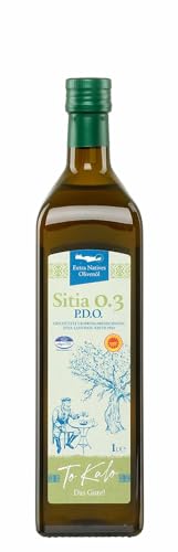 Griechisches Olivenöl Sitia 0.3% 1,0l von Nostos | Hergestellt auf Kreta | Extra nativ | Mild-fruchtig | Kaltgepresst | 100% Koroneiki Oliven | Geschützte Herkunftsbezeichnung von Jassas Griechische Feinkost