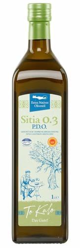Griechisches Olivenöl Sitia 1,0l von ToKalo | Neue Ernte 2024/2025 | Säuregehalt 0,36% | Von Kreta | Extra nativ | Mild-fruchtig | 100% Koroneiki Oliven | Mit Analysezertifikat von Jassas Griechische Feinkost