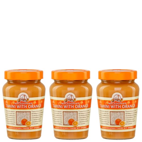Griechisches Tahini Sesampaste mit Orange 3x 350g Glas | Klassiker der Griechischen Küche | +20ml Jassas Olivenöl Griechisches Tahini Sesampaste mit Orange 3x 350g Glas | Klassiker der Griechischen Küche | +20ml Jassas Olivenöl von Jassas Griechische Feinkost