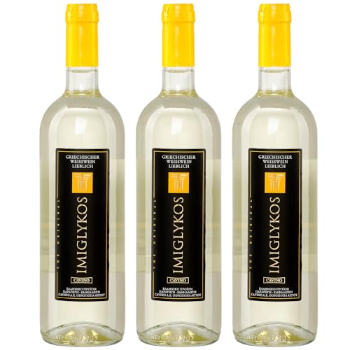 Imiglykos weiß Cavino 3x 0,75l Flasche | Lieblicher Weißwein aus Griechenland | 12% Vol. | + 20ml Jassas Olivenöl Imiglykos weiß Cavino 3x 0,75l Flasche | Lieblicher Weißwein aus Griechenland | 12% Vol. | + 20ml Jassas Olivenöl von Jassas Griechische Feinkost