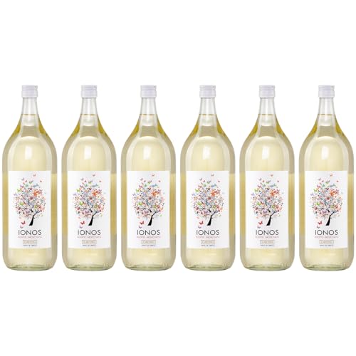 Ionos Weißwein trocken 6x 2,0l | Trockener Weißwein aus Griechenland | Cavino | 12% Vol. | +20ml Jassas Olivenöl von Jassas Griechische Feinkost