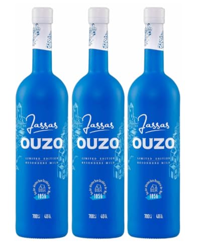 Jassas Ouzo 40% 3x 0,7l | Besonders mild | Limited Edition | Älteste Ouzo Destillerie der Welt 1856 | Premium Flasche Jassas Ouzo 40% 3x 0,7l | Besonders mild | Limited Edition | Älteste Ouzo Destillerie der Welt 1856 | Premium Flasche von Jassas Griechische Feinkost