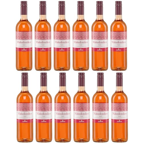 Makedonikos Boutari rosé halbtrocken 12x 0,75l | Halbtrockener Roséwein aus Griechenland | 12% Vol. | +20ml Jassas Olivenöl von Jassas Griechische Feinkost