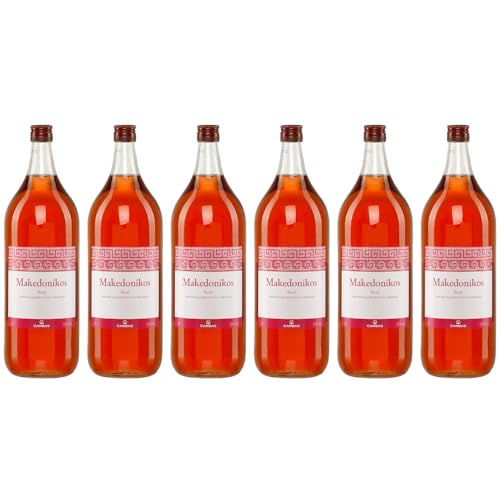 Makedonikos Boutari rosé halbtrocken 6x 2,0l | Halbtrockener Roséwein aus Griechenland | 12% Vol. | +20ml Jassas Olivenöl von Jassas Griechische Feinkost
