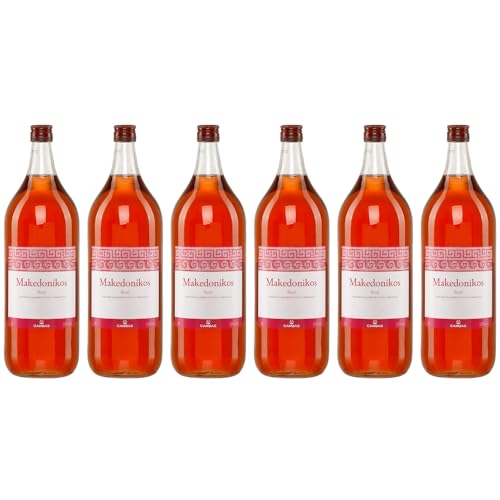 Makedonikos Cambas rosé halbtrocken 6x 2,0l | Halbtrockener Roséwein aus Griechenland | 12% Vol. | +20ml Jassas Olivenöl von Jassas Griechische Feinkost