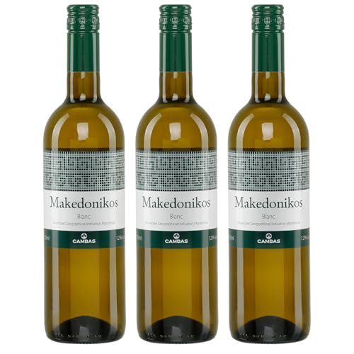 Makedonikos Cambas weiß halbtrocken 3x 0,75l | Halbtrockener Weißwein aus Griechenland | 12% Vol. | +20ml Jassas Olivenöl Makedonikos Cambas weiß halbtrocken 3x 0,75l | Halbtrockener Weißwein aus Griechenland | 12% Vol. | +20ml Jassas Olivenöl von Jassas Griechische Feinkost