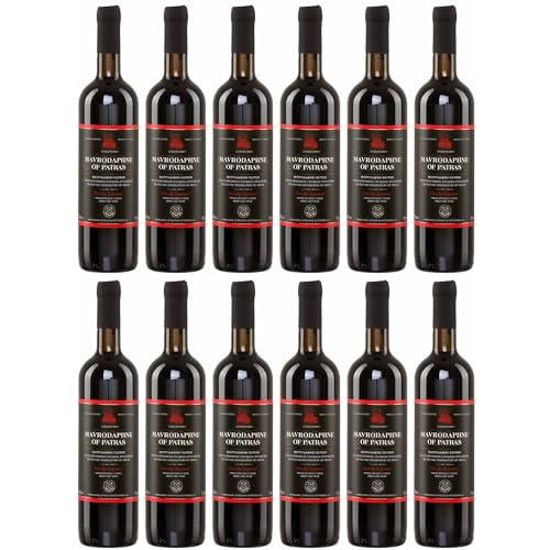 Mavrodaphne aus Patras 12x 0,75l P.D.O. Loukatos Likörwein rot | 15% Vol. | + 20ml Jassas Olivenöl von Jassas Griechische Feinkost