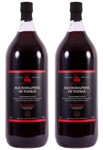 Mavrodaphne aus Patras 2x 2,0l Loukatos Likörwein rot | 15% Vol. | + 1 x 20ml ElaioGi Olivenöl von Jassas Griechische Feinkost