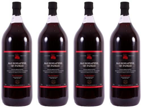 Mavrodaphne aus Patras 4x 2,0l Loukatos Likörwein rot | 15% Vol. | + 1 x 20ml ElaioGi Olivenöl von Jassas Griechische Feinkost