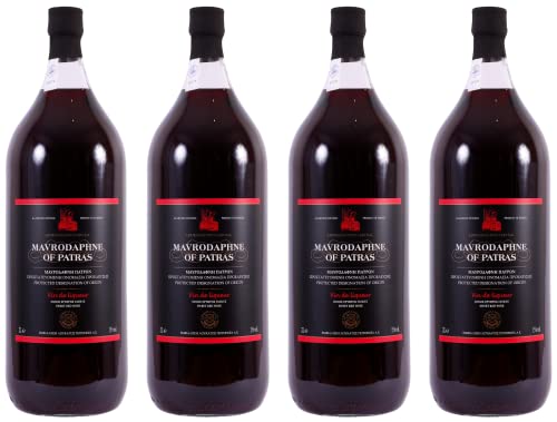 Mavrodaphne aus Patras 4x 2,0l Loukatos Likörwein rot | 15% Vol. | + 20ml Jassas Olivenöl von Jassas Griechische Feinkost