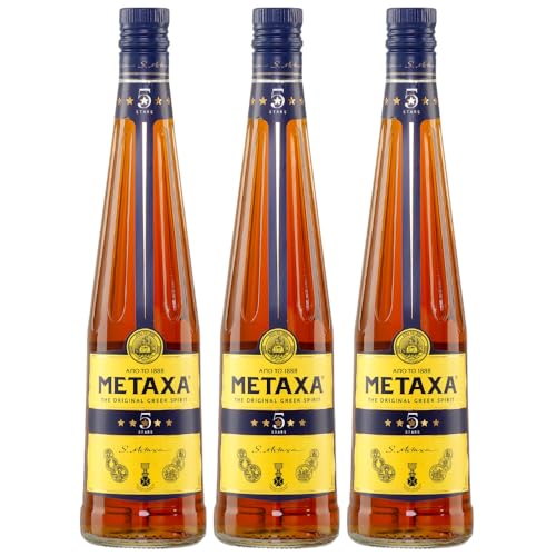 Metaxa 5 Sterne 3x 0,7l 38% Vol. | Metaxa | Brandy aus Griechenland | +20ml Jassas Olivenöl Metaxa 5 Sterne 3x 0,7l 38% Vol. | Metaxa | Brandy aus Griechenland | +20ml Jassas Olivenöl von Jassas Griechische Feinkost
