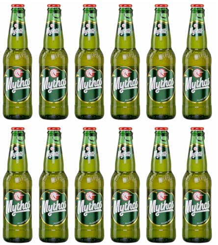 Mythos Bier 12x 0,33l | Bier aus Griechenland | +20ml Jassas Olivenöl | inkl. 3,00€ EINWEG Pfand von Jassas Griechische Feinkost