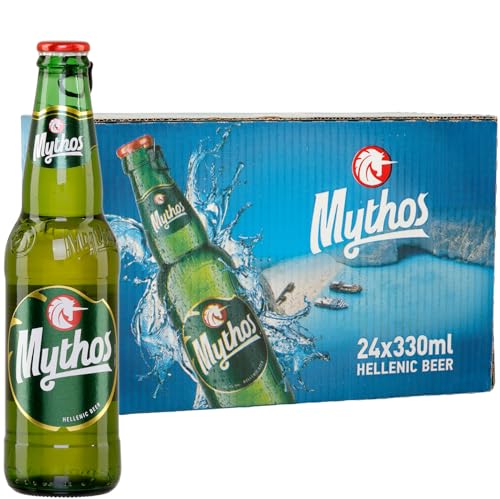 Mythos Bier 24x 0,33l Kiste | Bier aus Griechenland | +20ml Jassas Olivenöl | inkl. 6,00€ EINWEG Pfand von Jassas Griechische Feinkost
