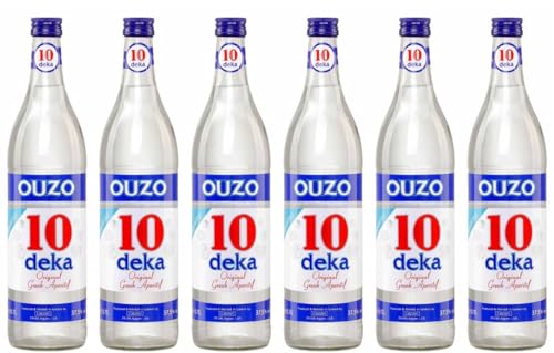 Ouzo 10 (Ouzo Deka) 6x 0,7l 37,5% Vol. | Feiner Ouzo aus Griechenland | +20ml Jassas Olivenöl von Jassas Griechische Feinkost
