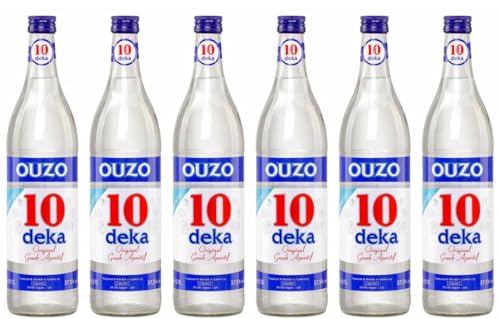 Ouzo 10 (Ouzo Deka) 6x 0,7l 37,5% Vol. | Feiner Ouzo aus Griechenland | +20ml Jassas Olivenöl von Jassas Griechische Feinkost