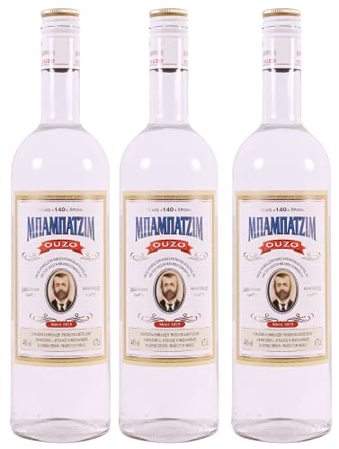 Ouzo Babatzim 3x 0,7l 40% Vol. | + 20ml Jassas Olivenöl von Jassas Griechische Feinkost