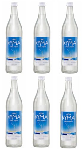 Ouzo Kyma 6x 0,7l | Destillerie Loukatos| 37,5% | Klassischer Ouzo aus Patras |+ 20ml Jassas Olivenöl von Jassas Griechische Feinkost