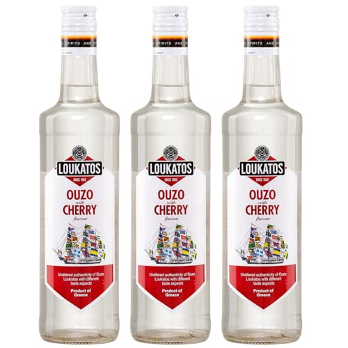 Ouzo Loukatos mit Kirschgeschmack 3x 0,5l Flasche | Ouzo Kirsche | Ouzo Cherry | 38% Vol. | +20ml Jassas Olivenöl Ouzo Loukatos mit Kirschgeschmack 3x 0,5l Flasche | Ouzo Kirsche | Ouzo Cherry | 38% Vol. | +20ml Jassas Olivenöl von Jassas Griechische Feinkost