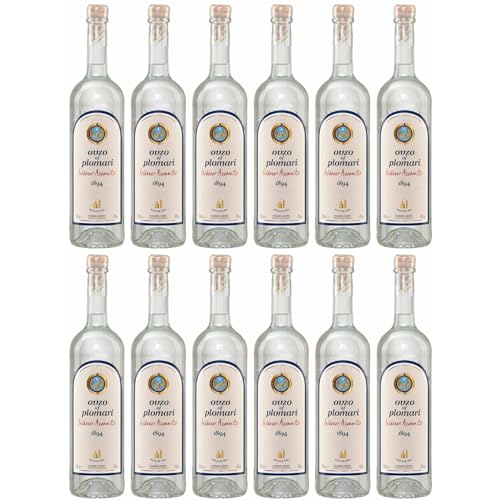 Ouzo Plomari 12x 0,7l Flasche | Destillerie Arvanitis | 40% Vol. | Ouzo aus Griechenland | +20ml Jassas Olivenöl von Jassas Griechische Feinkost