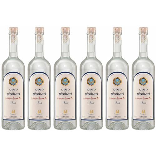Ouzo Plomari 6x 0,7l Flasche | Destillerie Arvanitis | 40% Vol. | Ouzo aus Griechenland | +20ml Jassas Olivenöl von Jassas Griechische Feinkost