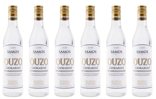 Ouzo Samos 40% 6x 0,7l | Milder Ouzo von der Destillerie Giokarinis | Seit 1910 | + 20ml Jassas Olivenöl von Jassas Griechische Feinkost