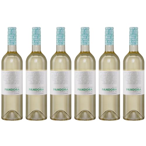 Pandora weiß 6x 0,75l Flasche | Halbtrockener Weißwein aus Griechenland | 11,5% Vol. | Cavino | +20ml Jassas Olivenöl von Jassas Griechische Feinkost