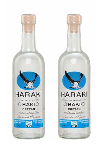 Raki von Kreta 2x 0,2l | Haraki | Raki aus Griechenland | +20ml Jassas Olivenöl von Jassas Griechische Feinkost
