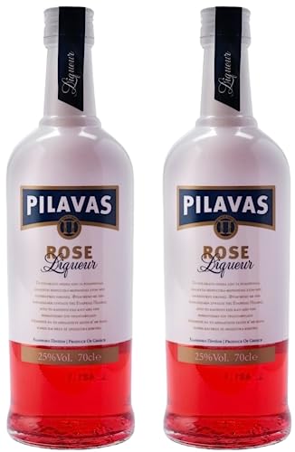 Rosen Likör 2x 0,7l von Pilavas | 25% Vol. | Traditioneller Likör aus Patras | + 20ml Jassas Olivenöl von Jassas Griechische Feinkost
