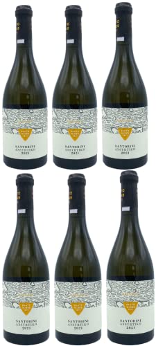 Santorini Assyrtiko P.D.O. Weißwein 6x 0,75l Santo Wines | Trockener Weißwein aus Santorini | 14% Vol. | + 20ml Jassas Olivenöl von Jassas Griechische Feinkost