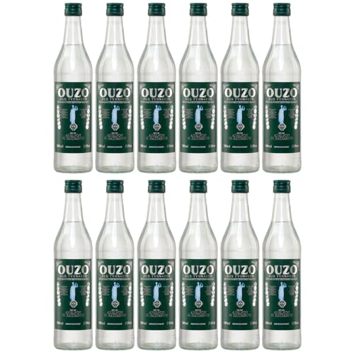 Ouzo Tirnavou green 12x 0,7l 37,5% | Aus der ältesten Ouzo Destillerie der Welt | Katsaros Distillery seit 1856 | Milder Ouzo | + 20ml Jassas Olivenöl von Jassas Griechische Feinkost