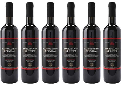 Mavrodaphne aus Patras 6x 0,75l P.D.O. Loukatos Likörwein rot | 15% Vol. | + 20ml Jassas Olivenöl von Jassas Griechische Feinkost
