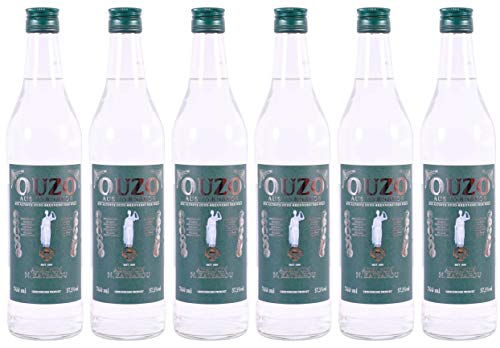 Ouzo Tirnavou green 6x 0,7l 37,5% | Aus der ältesten Ouzo Destillerie der Welt | Katsaros Distillery seit 1856 | Milder Ouzo | + 20ml Jassas Olivenöl von Jassas Griechische Feinkost