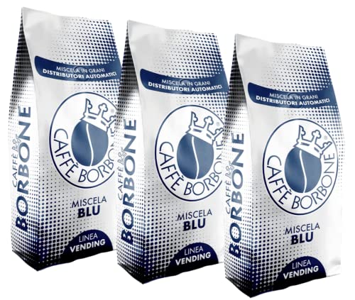 Caffé Borbone Venedig Blu 3x 1000g aus Italien | Borbone Kaffee | Ganze Bohnen | 60% Arabica, 40% Robusta | + Jassas Gebäck von Jassas Griechische Feinkost