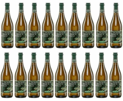 Dolce Frasca Bianco Caldirola 18x 0,75l | Lieblicher Weißwein aus Italien | 5,5% Vol.| + 20ml Jassas Olivenöl von Jassas