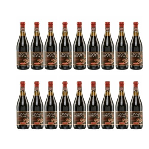 Dolce Frasca Rosso Caldirola 18x 0,75l | Lieblicher Rotwein aus Italien | 5,5% Vol.| + 20ml Jassas Olivenöl von Jassas