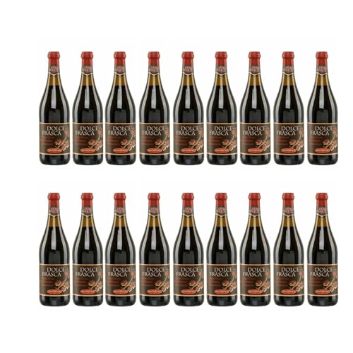 Dolce Frasca Rosso Caldirola 18x 0,75l | Lieblicher Rotwein aus Italien | 5,5% Vol.| + 20ml Jassas Olivenöl von Jassas Griechische Feinkost