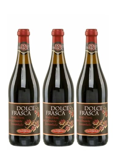 Dolce Frasca Rosso Caldirola 3x 0,75l | Lieblicher Rotwein aus Italien | 5,5% Vol.| + 20ml Jassas Olivenöl von Jassas
