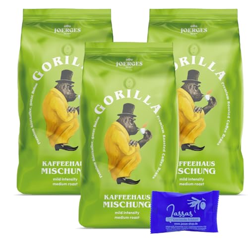 Gorilla Kaffeehaus Mischung 3x 1000g Joerges + Jassas Gebäck | Gorilla Kaffee | Gorilla Kaffeehausmischung von Jassas