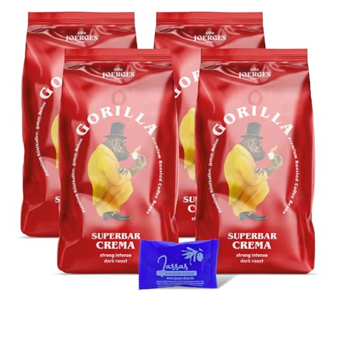 Gorilla Super Bar Crema 4x 1000g Joerges + Jassas Gebäck | Gorilla Kaffee | Gorilla superbar | Gorilla Espresso von Jassas Griechische Feinkost