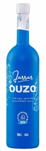 Jassas Ouzo 40% 0,7l Premium Flasche | Besonders mild | Limited Edition | Älteste Ouzo Destillerie der Welt von Jassas Griechische Feinkost