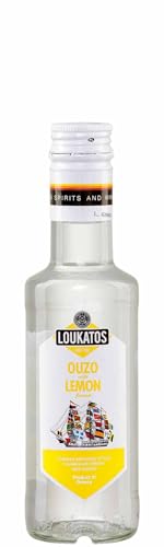 Loukatos Ouzo mit Zitronengeschmack 1x 0,2l | 43% Vol. von Jassas Griechische Feinkost