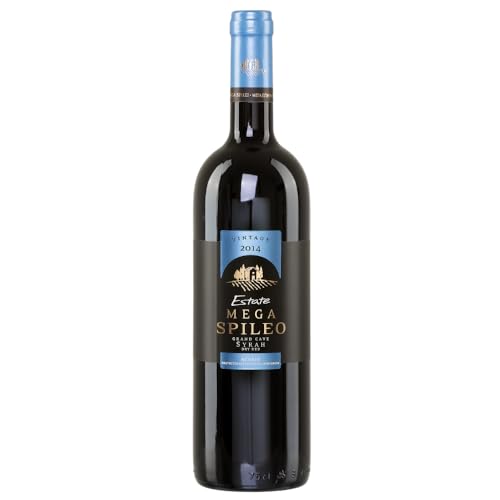 Mega Spileo Syrah 0,75l | Premium Rotwein aus Griechenland | 28 Monate Fassreife von Jassas Griechische Feinkost