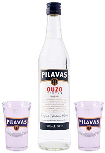 Ouzo Pilavas Nektar 0,7l Flasche mit 2 Original Pilavas Gläsern | 38% Vol. | + 20ml Jassas Olivenöl Ouzo Pilavas Nektar 0,7l Flasche mit 2 Original Pilavas Gläsern | 38% Vol. | + 20ml Jassas Olivenöl von Jassas Griechische Feinkost