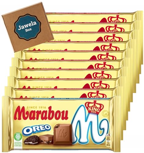 10 x Marabou Oreo Schokolade - 10 x XXL Tafel 220g - Jawela Set - 10er Set Großpackung - Rainforest Alliance zertifiziert von Jawela