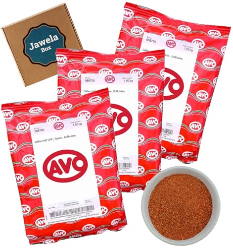 AVO Dallas mild Grill-, Spieß-, Rollbraten Gewürz 3 kg - Jawela Box - 3 x 1 kg Braten Grill Gewürz aus natürlichen Zutaten – Großpackung AVO Dallas mild Grill-, Spieß-, Rollbraten Gewürz 3 kg - Jawela Box - 3 x 1 kg Braten Grill Gewürz aus natürlichen Zutaten – Großpackung von Jawela