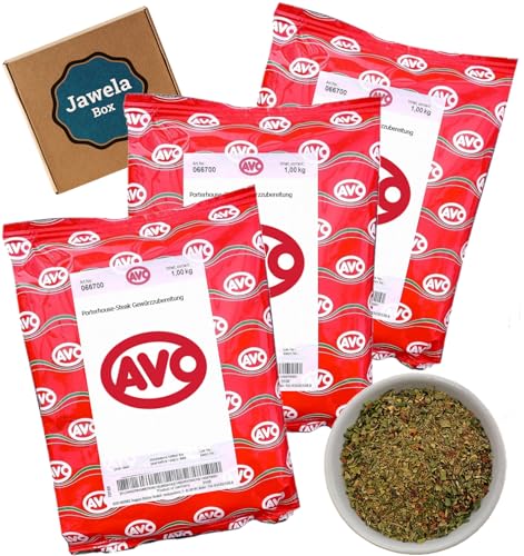 AVO Porterhouse Steak Gewürz 3 kg - Jawela Box - 3 x 1 kg Porterhouse-Steak Gewürzzubereitung Steakpfeffer aus natürlichen Zutaten – Großpackung AVO Porterhouse Steak Gewürz 3 kg - Jawela Box - 3 x 1 kg Porterhouse-Steak Gewürzzubereitung Steakpfeffer aus natürlichen Zutaten – Großpackung von Jawela